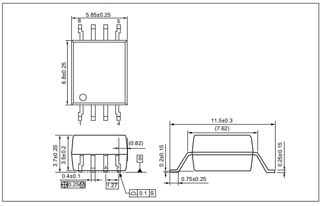 Technische Zeichnung - Renesas Electronics RV1S9353A Delta-Sigma-Modulatoren